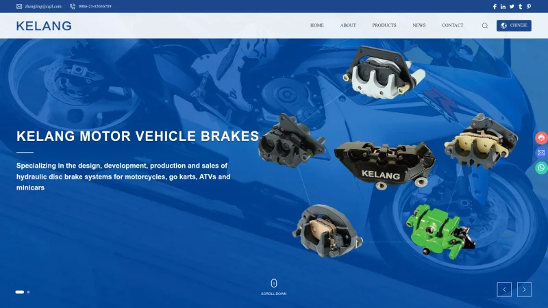 CHONGQING KELANG MOTOR VEHICLE BRAKES CO.,LTD website screenshot