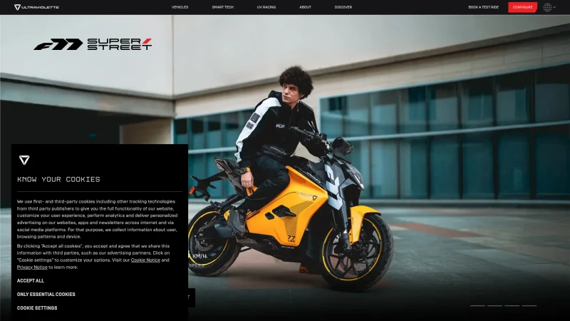 ULTRAVIOLETTE AUTOMOTIVE PVT LTD website screenshot