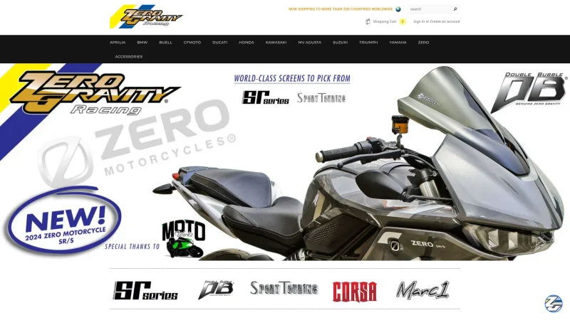 ZERO GRAVITY WINDSCREENS website screenshot