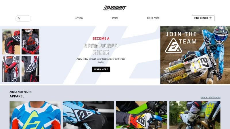 ANSWER RACING website screenshot