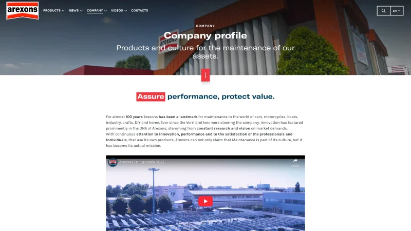 SVITOL – AREXONS S.P.A website screenshot