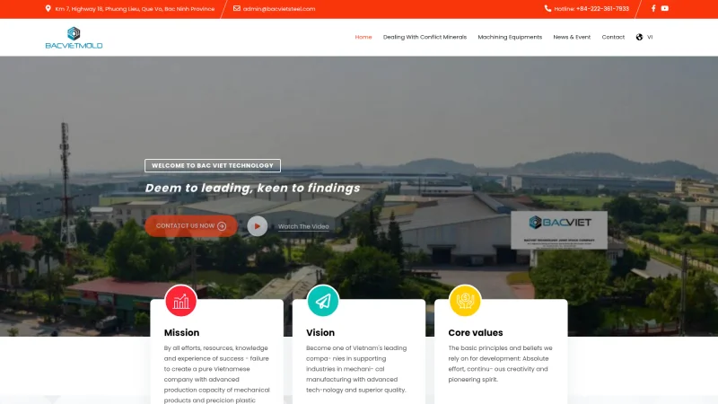 BAC VIET TECHNOLOGY JSC website screenshot