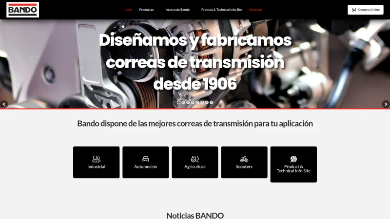 BANDO IBERICA S.A. website screenshot