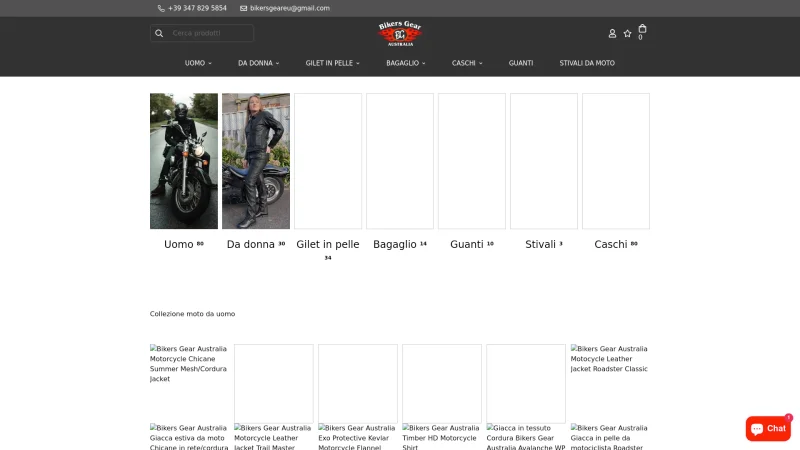 BIKERS GEAR AUSTRALIA EUROPA SRL website screenshot