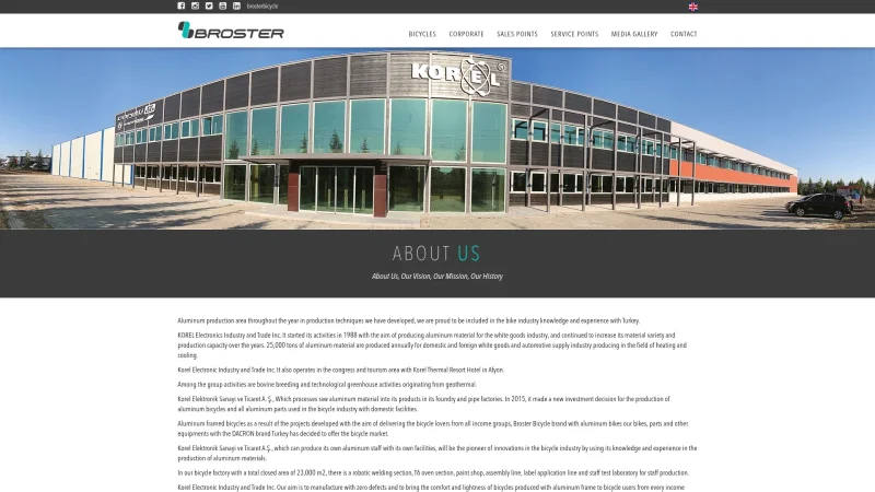 BROSTER – KOREL A.S. website screenshot
