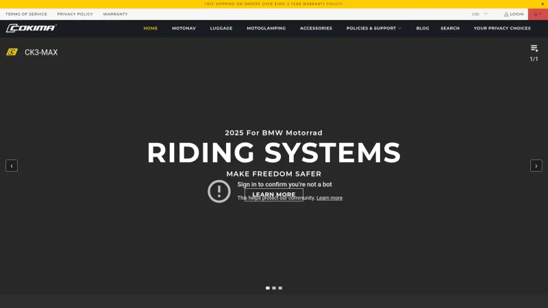 COKIMA MOTO website screenshot