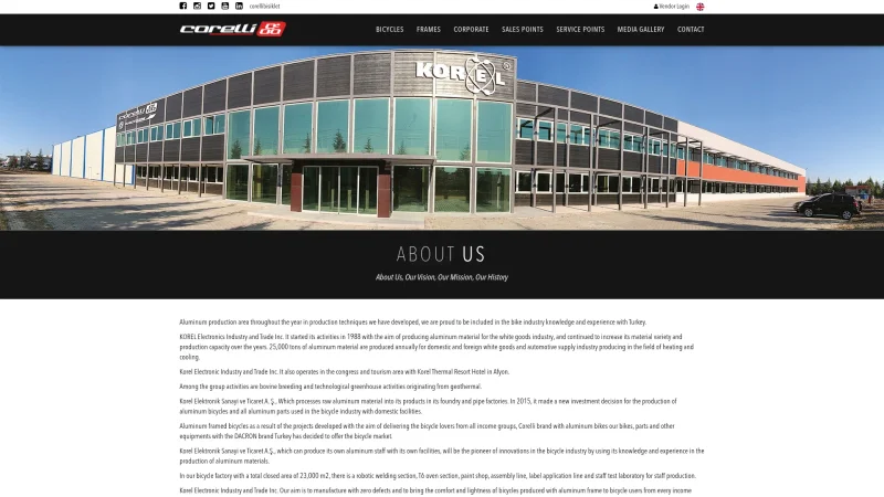 CORELLI – KOREL A.S. website screenshot
