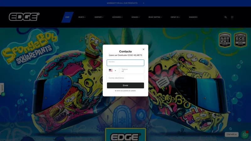 EDGE HELMETS website screenshot