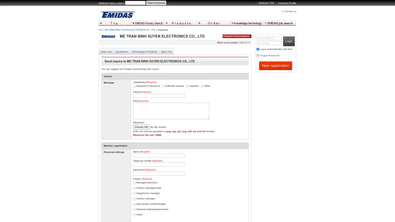 ME TRAN BINH XUYEN ELECTRONICS CO., LTD website screenshot