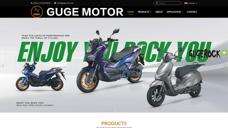 TAIZHOU GUGE MOTOR TECH CO.,LTD website screenshot