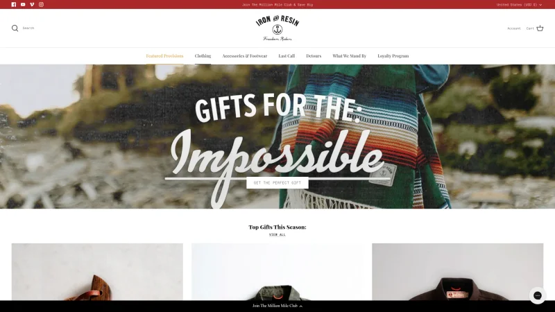 IRON & RESIN website screenshot