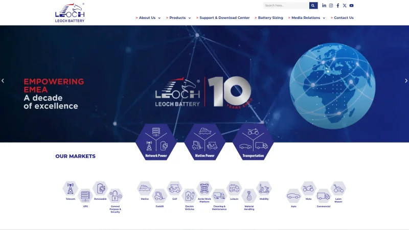 LEOCH BATTERY – LEOCH EUROPE S.A. website screenshot