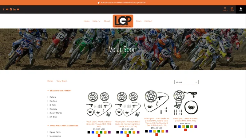 VOLAR SPORT – TALARIA POWER TECH website screenshot