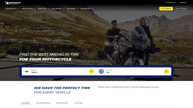 MICHELIN MOTO website screenshot