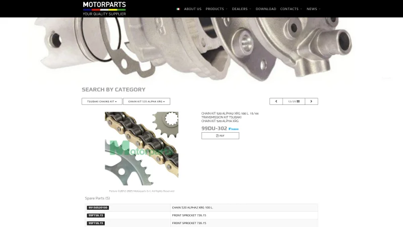 MPH – MOTORPARTS S.R.L. website screenshot