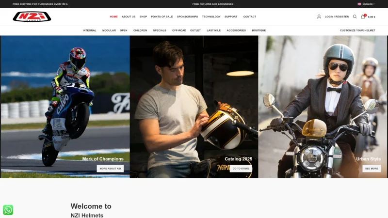 NZI HELMETS – NZI TECHNICAL PROTECTION, S.L. website screenshot