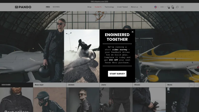 PANDO MOTO website screenshot