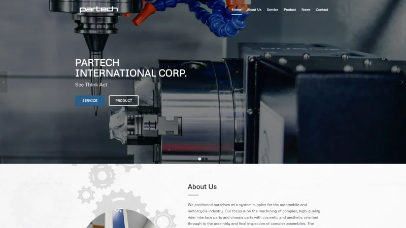 PARTECH INTERNATIONAL., CO. LTD. website screenshot