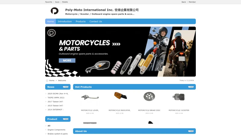 POLY-MOTO INTERNATIONAL INC. website screenshot