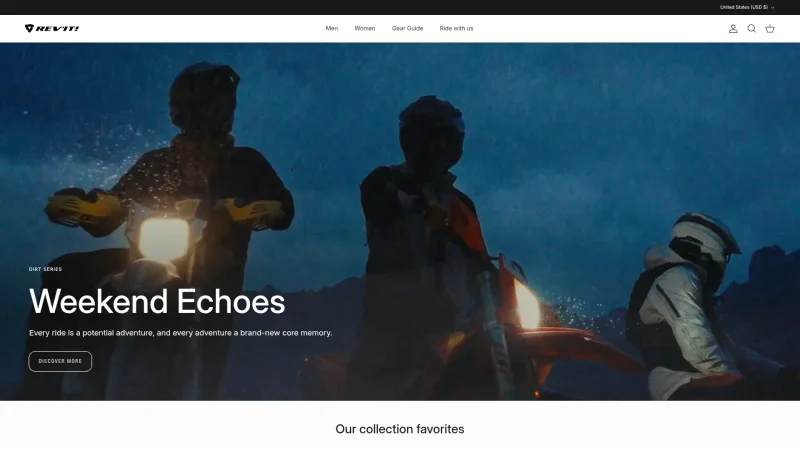 REV’IT ADVENTURE website screenshot