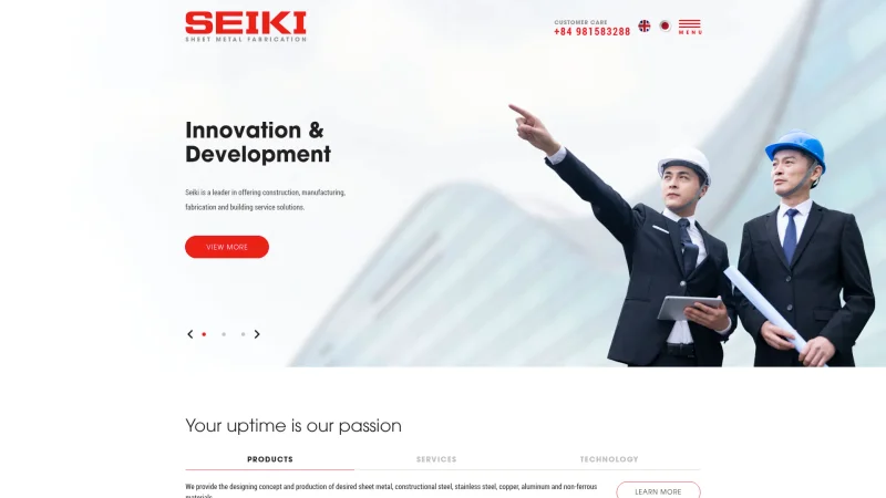 SEIKI INNOVATIONS VIETNAM CO.,LTD website screenshot