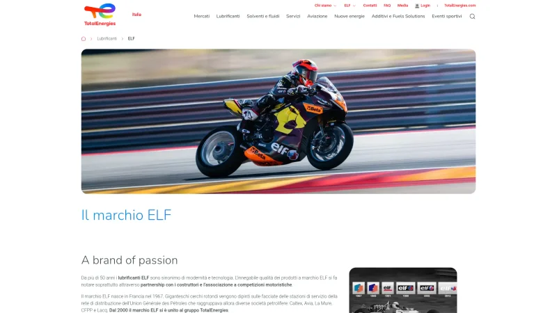 ELF – TOTALENERGIES MARKETING ITALIA SPA website screenshot
