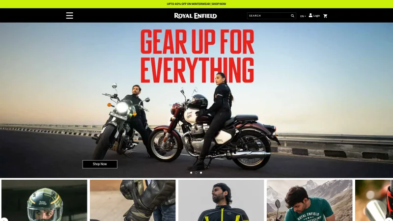 ROYAL ENFIELD GEAR website screenshot