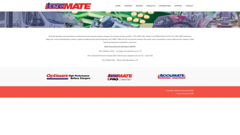 TECMATE INTERNATIONAL S.A. website screenshot