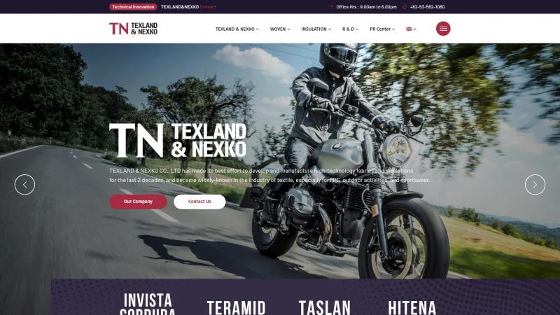 TEXLAND & NEXKO website screenshot