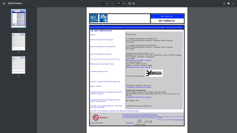 YM POWER TECHNOLOGY CO.LTD website screenshot