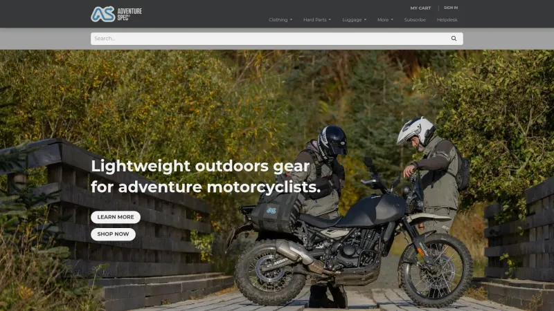 ADVENTURE SPEC website screenshot