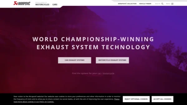 AKRAPOVIČ D.D. website screenshot