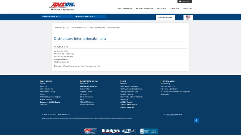 MAGNUS SRL – AMSOIL ITALIA / MAGNUS SRL website screenshot