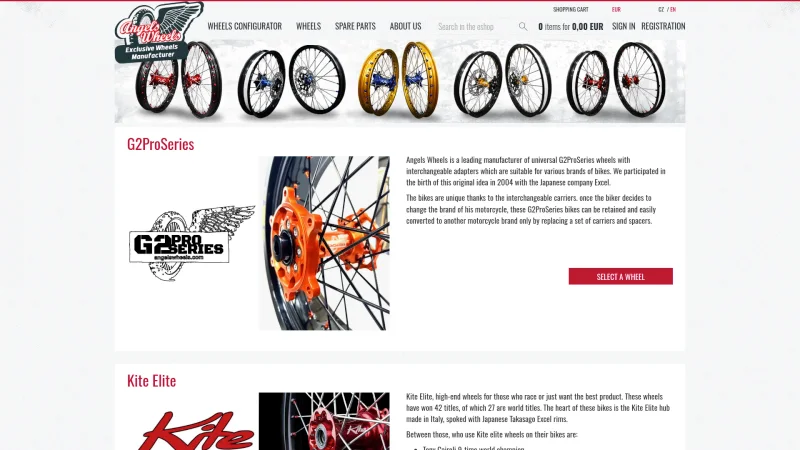 ANGELS WHEELS S. R. O. website screenshot