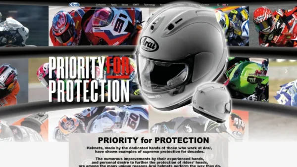 ARAI HELMET website screenshot