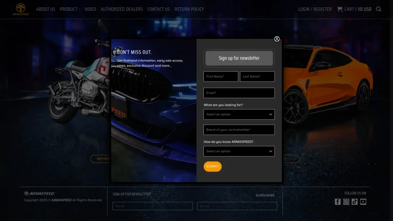 ARMASPEED (LAI SHUO ENTERPRISE CO., LTD.) website screenshot