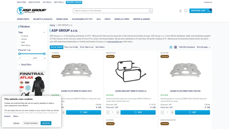 LINHAI ATV, UTV – ASP GROUP S.R.O. website screenshot