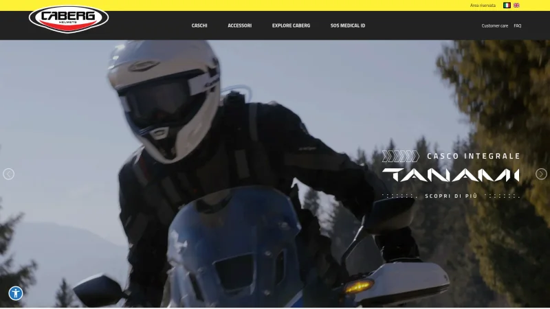CABERG HELMETS website screenshot