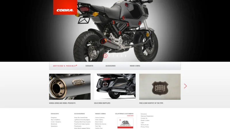 COBRA USA website screenshot