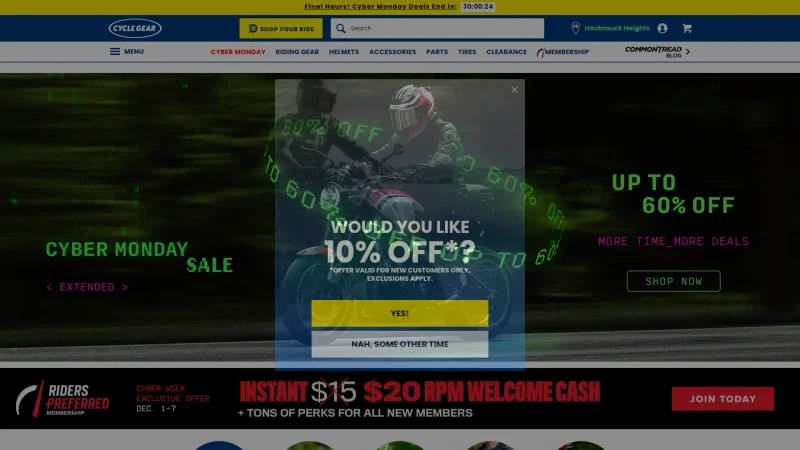 CYCLE GEAR website screenshot