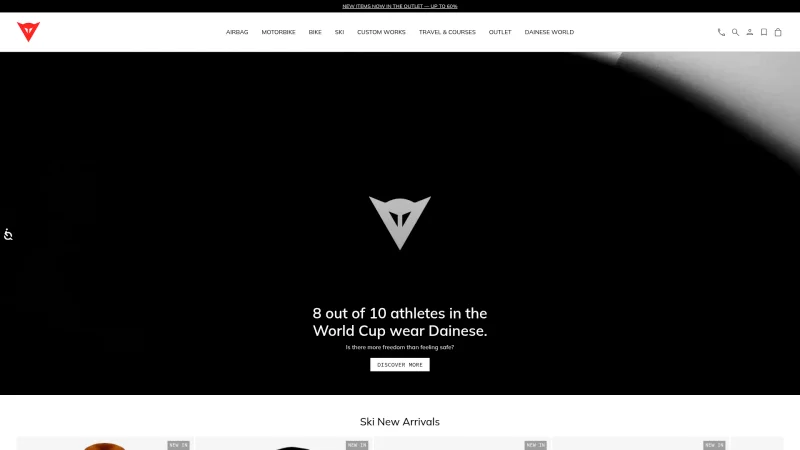 DAINESE website screenshot