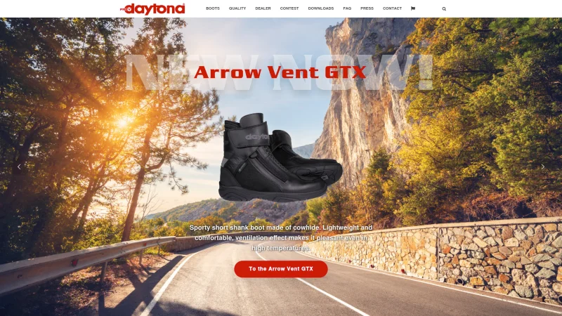 DAYTONA BOOTS website screenshot