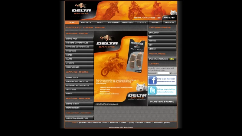 DELTA BRAKING BV. website screenshot