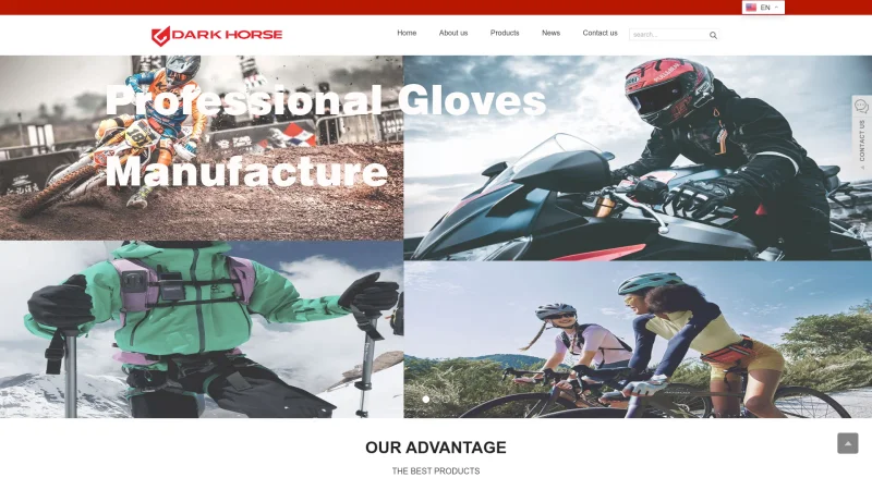 YINGKOU DARK HORSE SPORTS GOODS CO.,LTD website screenshot