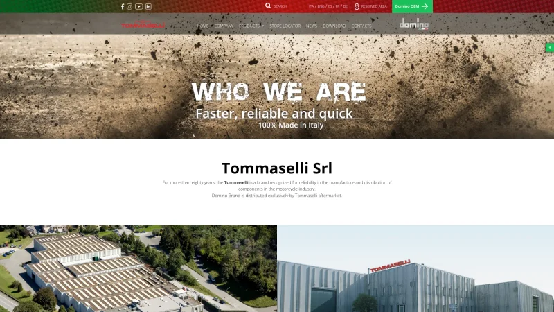 TOMMASELLI S.R.L. – DOMINO S.R.L. website screenshot