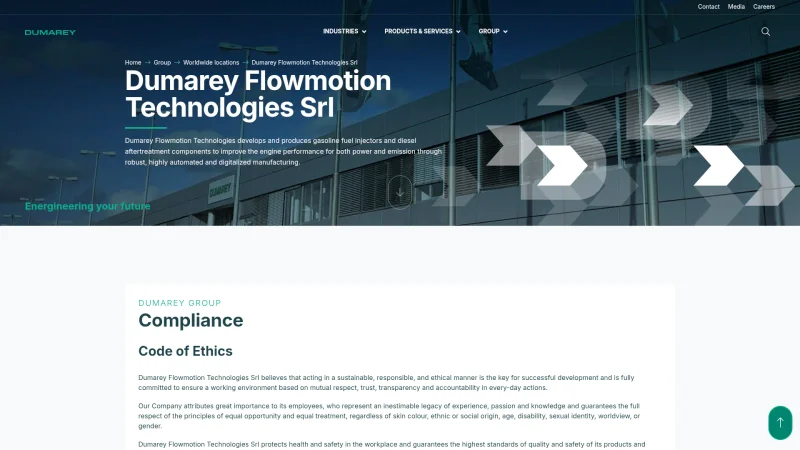 DUMAREY FLOWMOTION TECHNOLOGIES SRL – DELL’ORTO S.P.A. website screenshot