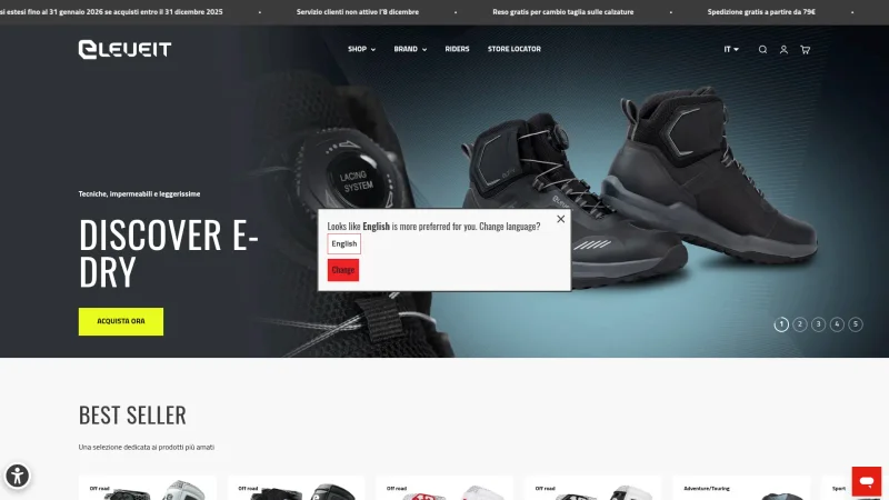 ELEVEIT BOOTS website screenshot