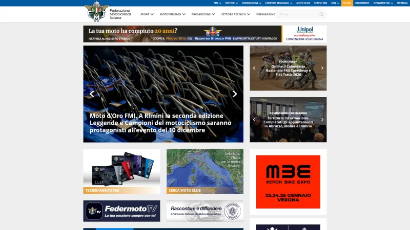 FEDERAZIONE MOTOCICLISTICA ITALIANA website screenshot
