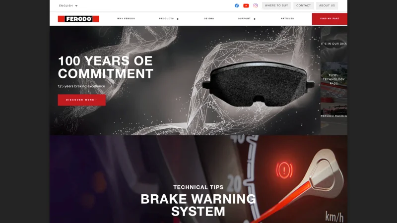 FERODO website screenshot