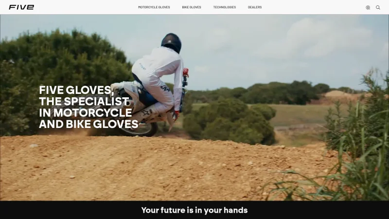 FIVE GLOVES website screenshot